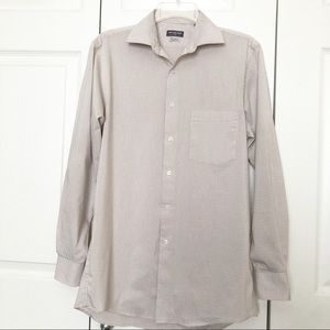 Van Heusen LS white& tan pattern men’s shirt